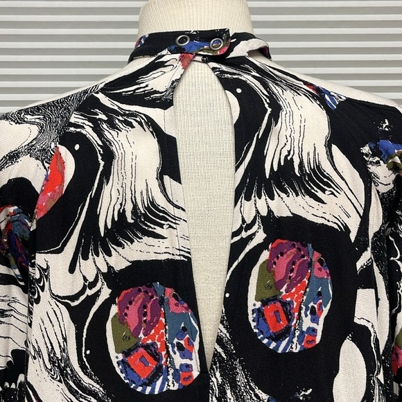 Free People Black Drift Away Cold-Shoulder Long Sleeve Tunic Top Size XS - Picture 12 of 16